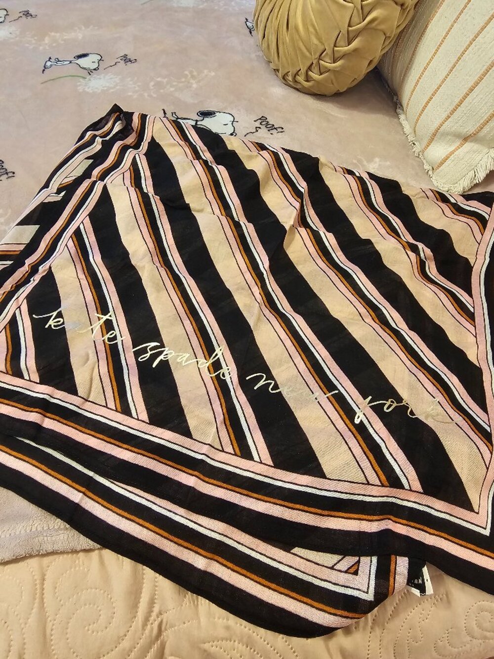 Kate Spade New York "Aquatic Stripe" Oblong Scarf